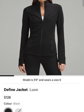 lululemon athletica Black Define Jacket - Slim Zip Bomber Style